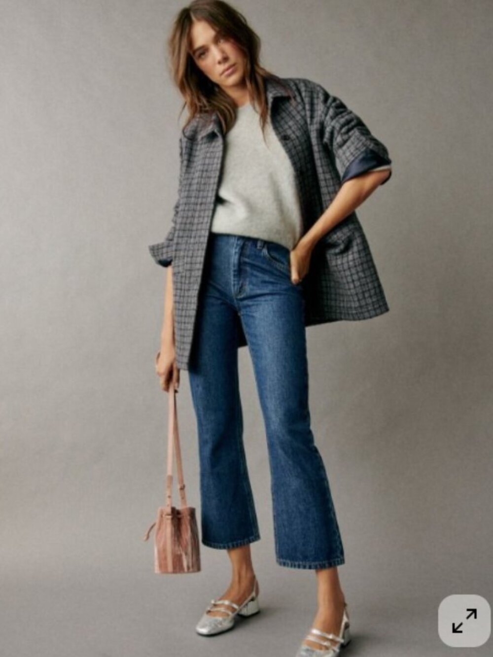 Sezane Will Jacket, Edinburgh Check Print, Size S